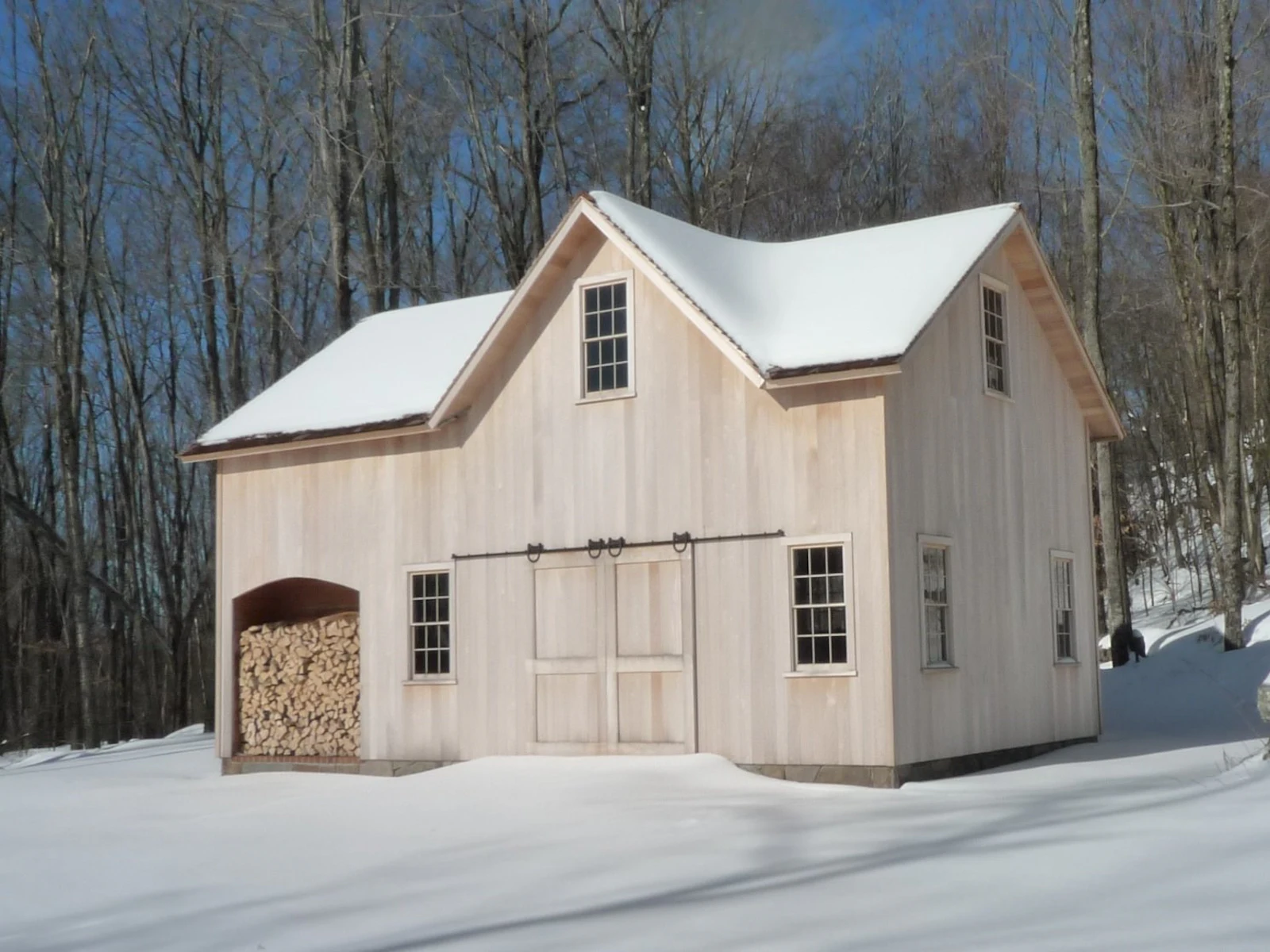 Custom Post and Beam Barn With Fire Storage